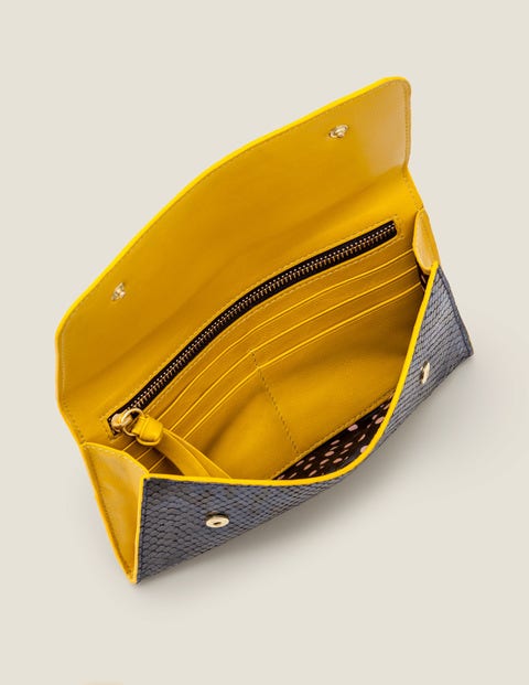 Ledergeldbörse - Navy, Schlangenmuster Ledergeldbörse - Navy, Schlangenmuster