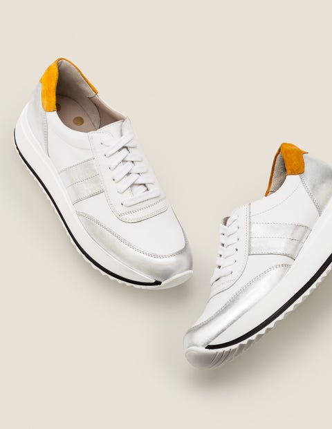 white leather platform trainers uk