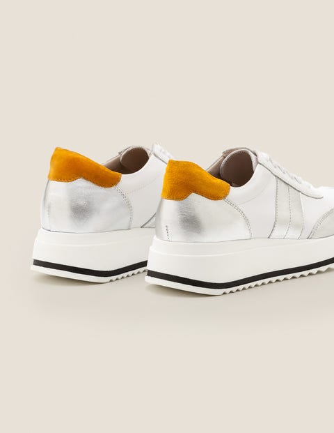 white leather platform trainers uk