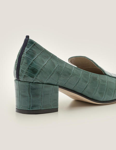 Carina Heeled Loafers - Woodland Green Croc Carina Heeled Loafers - Woodland Green Croc