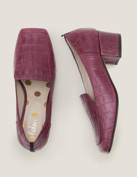 Carina Heeled Loafers - Ruby Ring Croc Carina Heeled Loafers - Ruby Ring Croc
