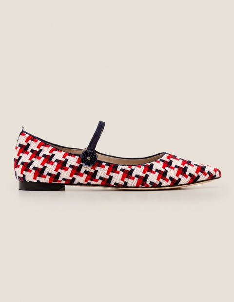 Hallie Flache Schuhe mit Verzierung - Navy/Windmühlenrot Hallie Flache Schuhe mit Verzierung - Navy/Windmühlenrot