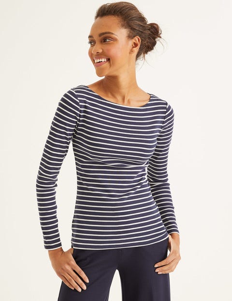 Essential Boatneck - Navy/ Ivory Essential Boatneck - Navy/ Ivory