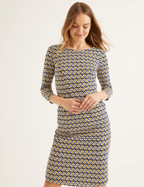 Penny Jersey Dress - Navy and Saffron, Dove Geo Penny Jersey Dress - Navy and Saffron, Dove Geo