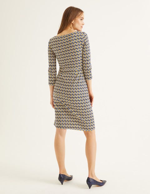Penny Jersey Dress - Navy and Saffron, Dove Geo Penny Jersey Dress - Navy and Saffron, Dove Geo