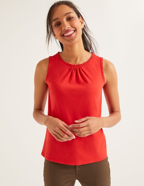 Frill Jersey Vest - Red Pop Frill Jersey Vest - Red Pop