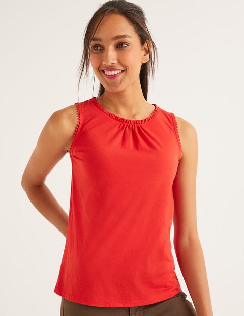 Frill Jersey Vest - Red Pop Frill Jersey Vest - Red Pop