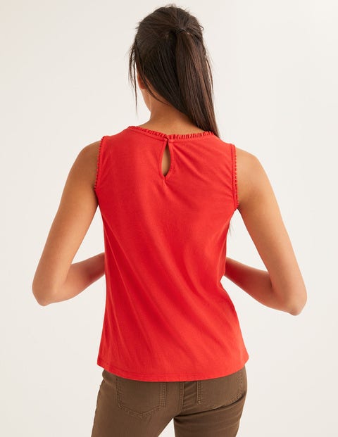 Frill Jersey Vest - Red Pop Frill Jersey Vest - Red Pop