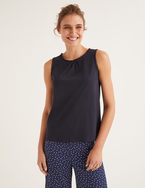 Frill Jersey Tank - Navy Frill Jersey Tank - Navy