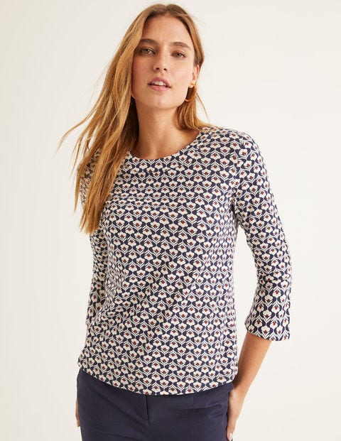 Althea Jersey Top - Navy, Petal Head Althea Jersey Top - Navy, Petal Head