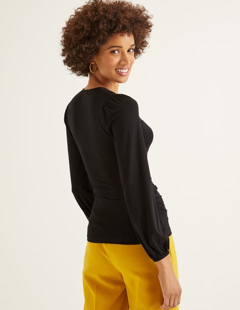 Elodie Jersey Wrap Top - Black Elodie Jersey Wrap Top - Black