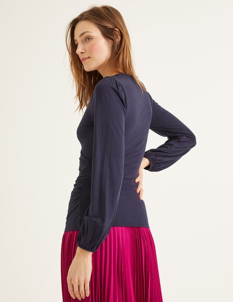 Elodie Jersey Wrap Top - Navy Elodie Jersey Wrap Top - Navy