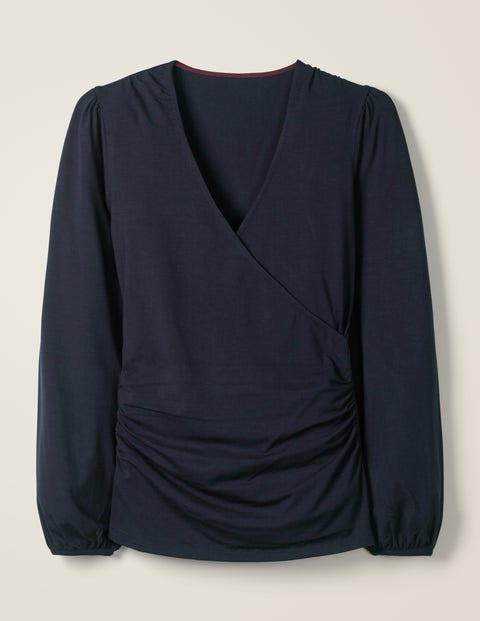 Elodie Jersey Wrap Top - Navy Elodie Jersey Wrap Top - Navy