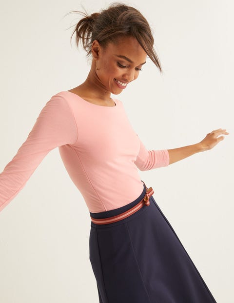 Double Layer Scoop Back Top - Chalky Pink Double Layer Scoop Back Top - Chalky Pink