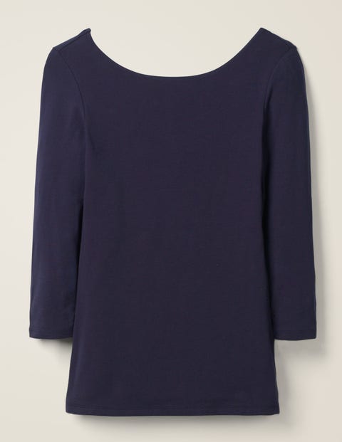 Double Layer Scoop Back Top - Navy Double Layer Scoop Back Top - Navy