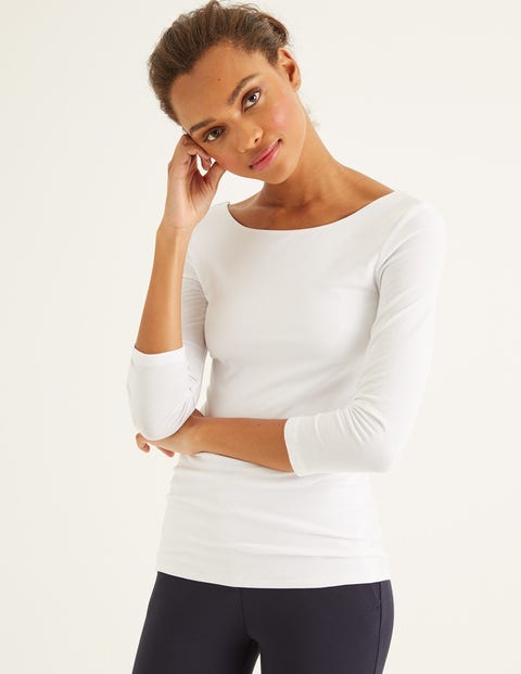 Double Layer V-Back Top - White Double Layer V-Back Top - White