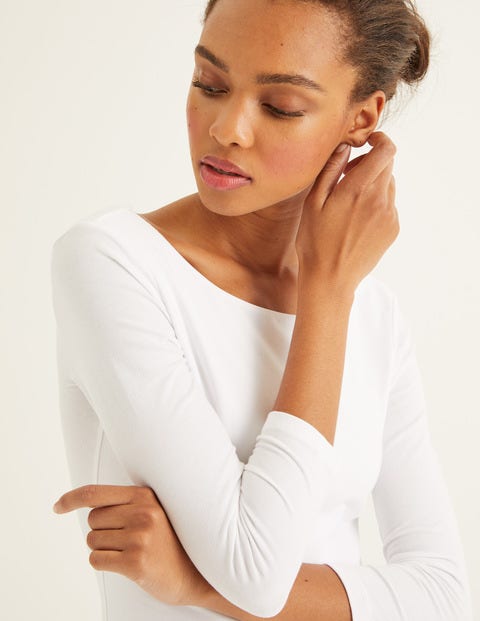 Double Layer V-Back Top - White Double Layer V-Back Top - White