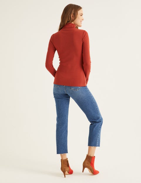 Essential Roll Neck Tee - Conker Essential Roll Neck Tee - Conker