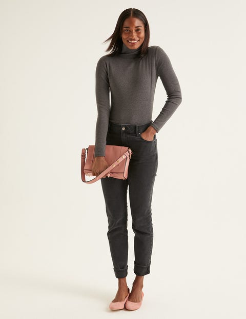 Essential Roll Neck Tee - Charcoal Marl Essential Roll Neck Tee - Charcoal Marl