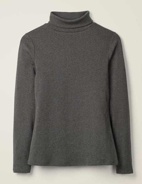 Essential Roll Neck Tee - Charcoal Marl Essential Roll Neck Tee - Charcoal Marl