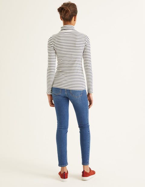 Essential Roll Neck - Ivory/Navy Essential Roll Neck - Ivory/Navy