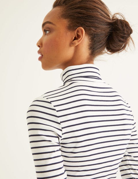 Essential Roll Neck - Ivory/Navy Essential Roll Neck - Ivory/Navy
