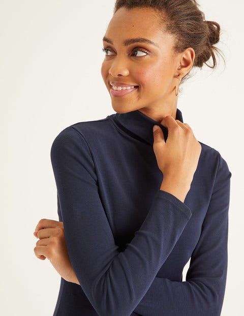 Essential Roll Neck Tee - Navy Essential Roll Neck Tee - Navy