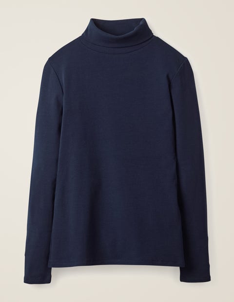 Essential Roll Neck Tee - Navy Essential Roll Neck Tee - Navy