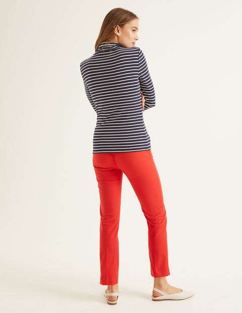 Essential Roll Neck Tee - Navy/Ivory Essential Roll Neck Tee - Navy/Ivory