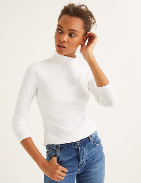Essential Roll Neck - White Essential Roll Neck - White