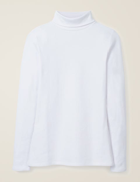 Essential Roll Neck Tee - White Essential Roll Neck Tee - White