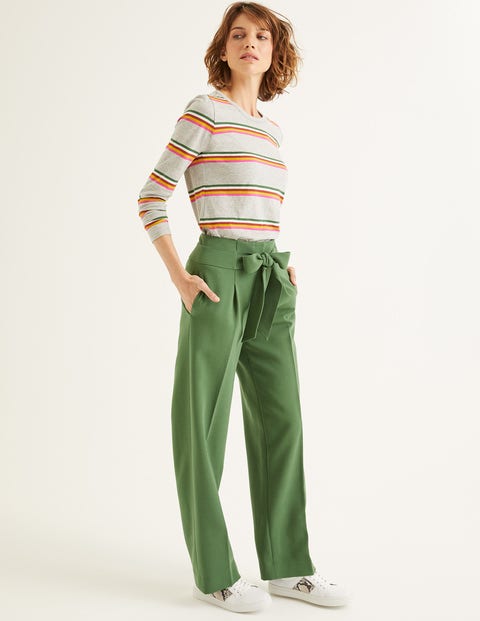 Crew Neck Breton - Grey Marl, Saffron Stripe Crew Neck Breton - Grey Marl, Saffron Stripe