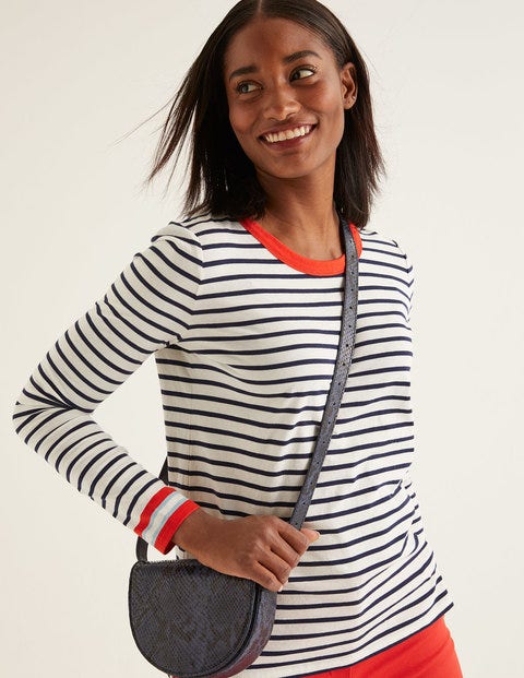 Crew Neck Breton - Ivory/Multi Cuff Crew Neck Breton - Ivory/Multi Cuff