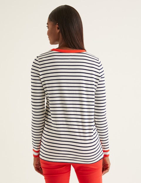 Crew Neck Breton - Ivory/Multi Cuff Crew Neck Breton - Ivory/Multi Cuff