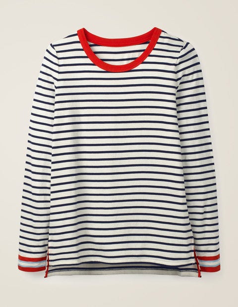 Crew Neck Breton - Ivory/Multi Cuff Crew Neck Breton - Ivory/Multi Cuff
