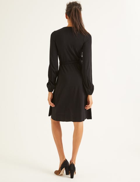 Elodie Wickelkleid Aus Jersey - Schwarz Elodie Wickelkleid Aus Jersey - Schwarz