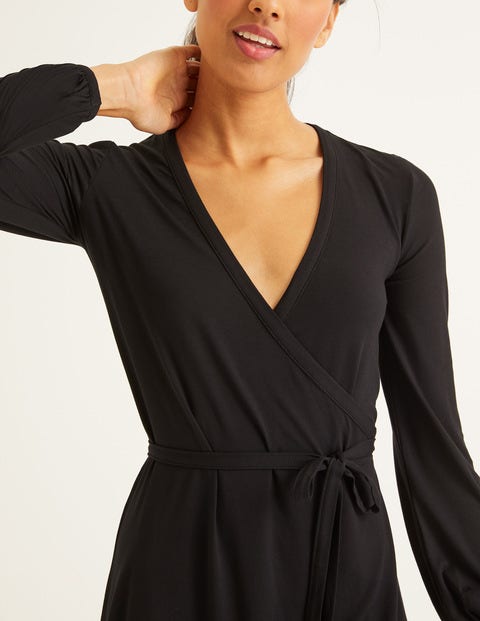 Elodie Wickelkleid Aus Jersey - Schwarz Elodie Wickelkleid Aus Jersey - Schwarz