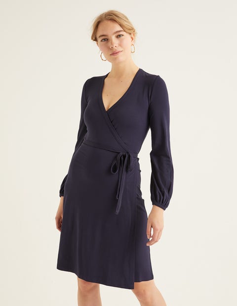 Elodie Jersey Wrap Dress - Navy Elodie Jersey Wrap Dress - Navy