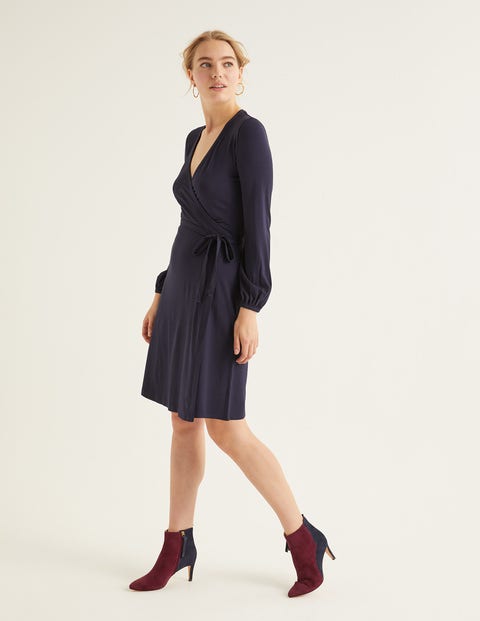Elodie Jersey Wrap Dress - Navy Elodie Jersey Wrap Dress - Navy