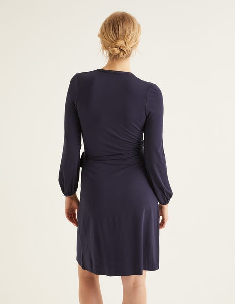 Elodie Jersey Wrap Dress - Navy Elodie Jersey Wrap Dress - Navy