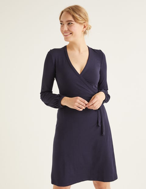 Elodie Jersey Wrap Dress - Navy Elodie Jersey Wrap Dress - Navy
