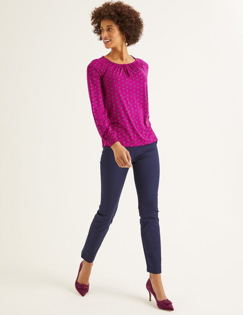 Vicky Jersey Top - Vibrant Plum, Block Stamp Vicky Jersey Top - Vibrant Plum, Block Stamp