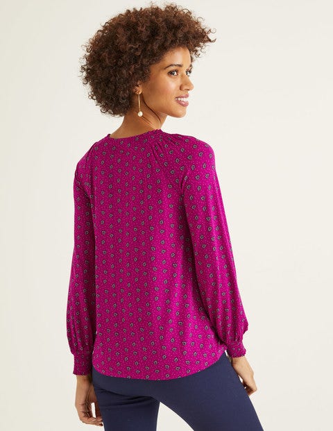 Vicky Jersey Top - Vibrant Plum, Block Stamp Vicky Jersey Top - Vibrant Plum, Block Stamp