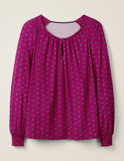Vicky Jersey Top - Vibrant Plum, Block Stamp Vicky Jersey Top - Vibrant Plum, Block Stamp