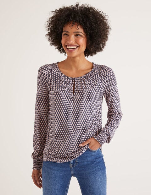Vicky Jersey Top - Milkshake, Leafy Geo Vicky Jersey Top - Milkshake, Leafy Geo