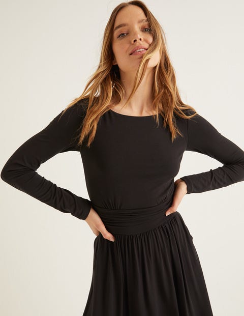 Lucille Jersey Midi Dress - Black 