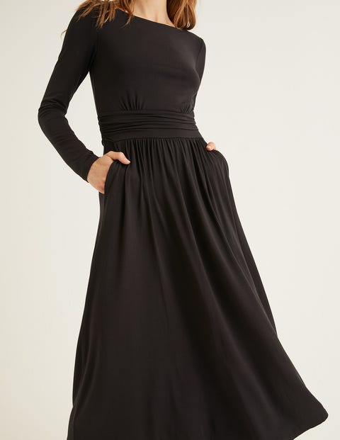 Lucille Jersey Midi Dress - Black 