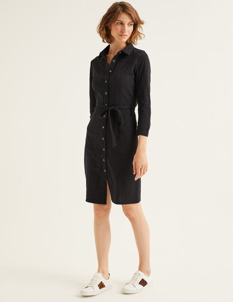Tara Hemdblusenkleid Aus Jersey - Schwarz Tara Hemdblusenkleid Aus Jersey - Schwarz
