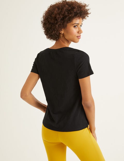 The Cotton V-Neck Tee - Black The Cotton V-Neck Tee - Black