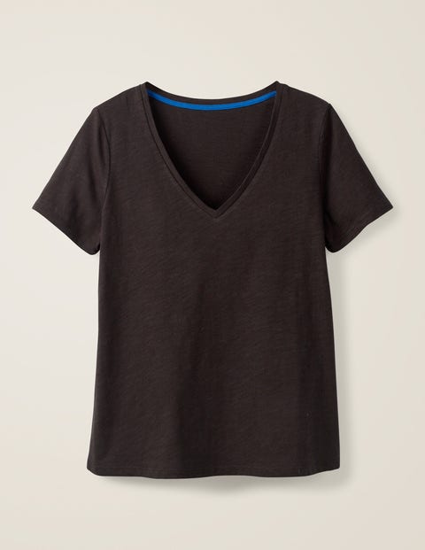The Cotton V-Neck Tee - Black The Cotton V-Neck Tee - Black
